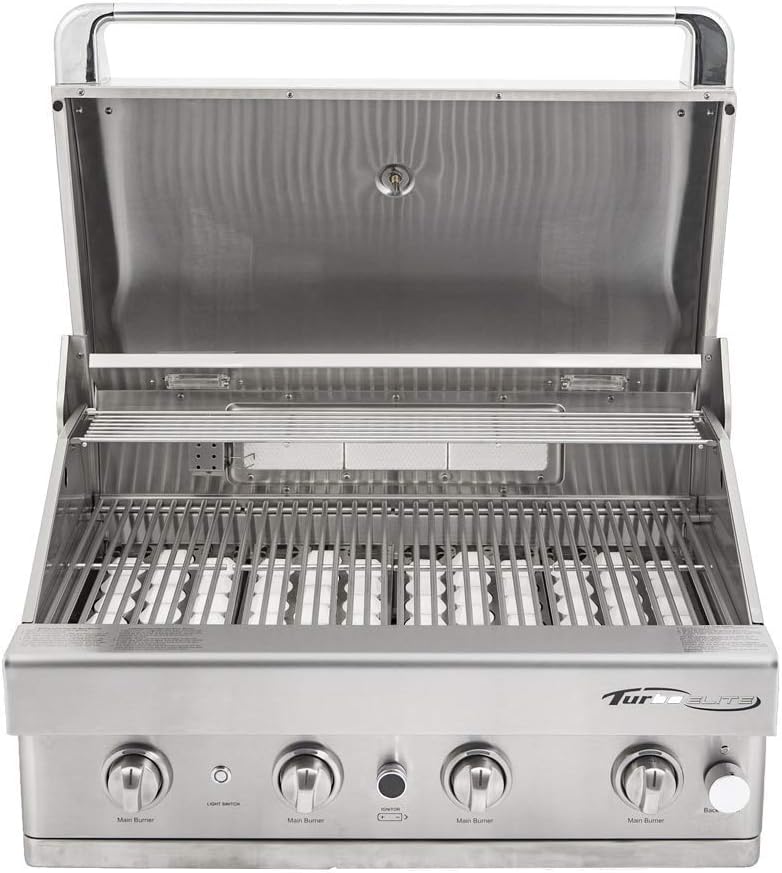 Review Barbeques Galore Turbo Elite 32inch 4Burner Builtin BBQ Gas
