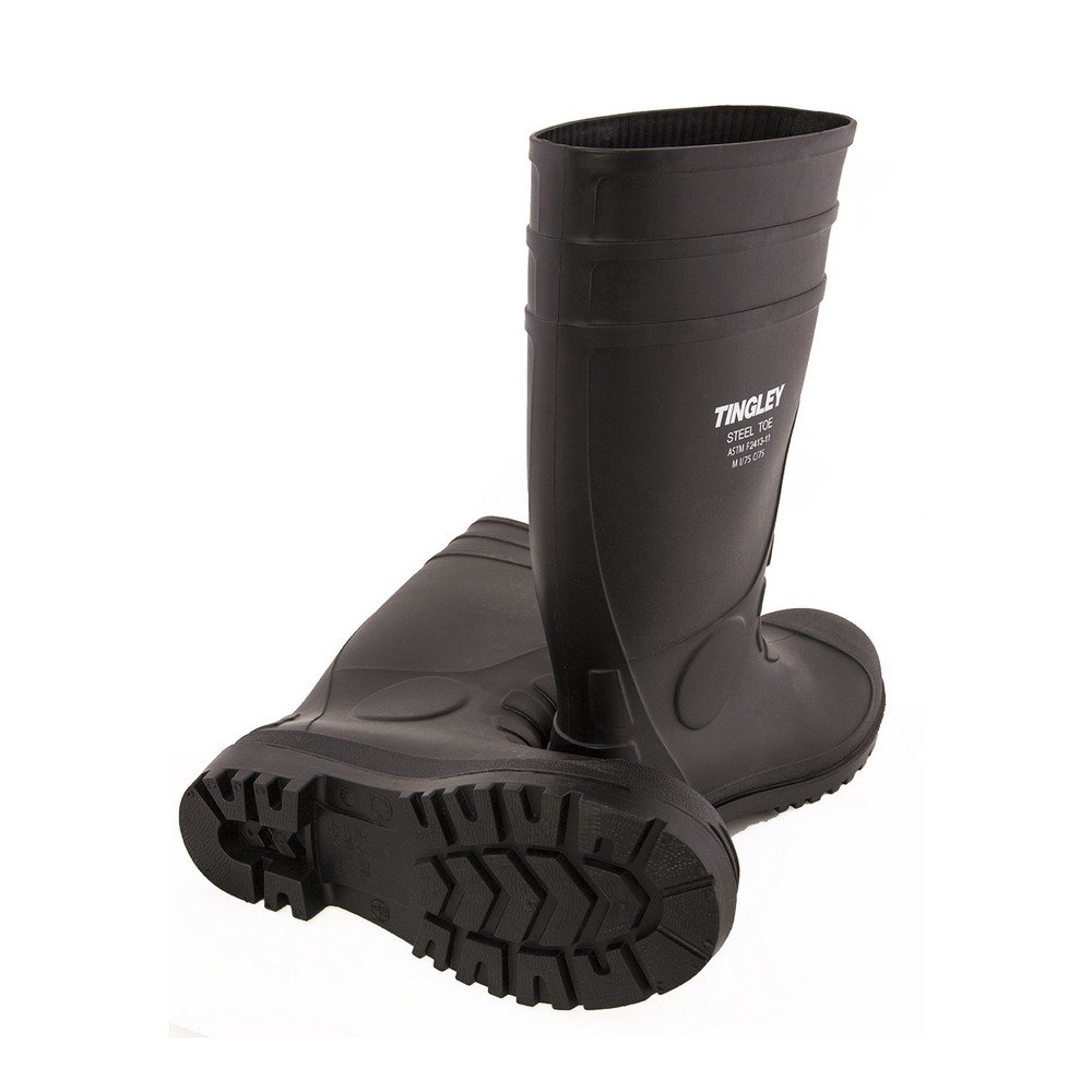 Tingley 31251-11 Steel Toe Economy Pvc Knee Boot, Size 11, Black: Home Improvement
