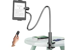 ZWAY Kindle Holder with Remote Page Turner, Tablet Stand for Reading in Bed, Hands Free Kindle Accessories, Gifts for Readers