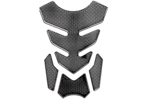 JOYHEY 1 Set Universal 3D Motorcycle Gas Tank Sticker, Fuel Tank Protector Decal Pad Self-adhesive and Waterproof - Silver