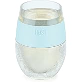 HOST Wine Freeze Cooling Cup, Plastic Double Wall Insulated Freezable Drink Chilling Tumbler with Freezing Gel Wine Glasses for Red and White Wine, Set of 1, 8.5 oz, Ice