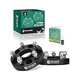 YHTAUTO 5x4.5 Hub Centric Wheel Spacers 1 Inch Fits Chrysler 300 2005-2023, Dodge Charger 2006-2023, Challenger, Magnum 5x114.3mm Tire Spacers w/ M14x1.5 Studs 71.5 mm Hub Bore 5 Lug 2PCS Black