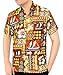 LA LEELA Men's Aloha Hawaiian Shirt Short Sleeve Button Down Casual Beach Party