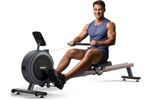 FEIERDUN Rower Machine, Compact Rowing Machines for Home with 350LBS Loading Capacity, Magetic Rower Machine for Home with APP, Row Machine with Dual Slide Rail