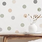 YouRfocus Boho Polka Dot Wall Decals for Kids Playroom, Peel and Stick | Opaque Print for Rich Colors on Any Wall / Patterned Boho Dots / Matte Finish / Removable &amp; Wall-Safe / Non-Toxic / 72 Pcs
