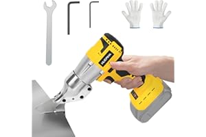 HLIEPIHA Cordless Sheet Metal Shear, Brushless Electric Metal Shears for Dewalt 20V Battery, 360 Degree Pivoting Head, 2 Variable Metal Shear Cutter Speed for Cutting Metal,Iron and Stainless(No Battery)