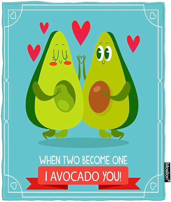 Moslion Avocado Blankets 40x50 Inch Cute Fruit Couple Love