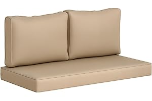 Outsunny 2 Seat Patio Furniture Cushions, 46x26x5 in, Thick Outdoor Loveseat Cushion Set with Removable Cover, Fade-Resistant
