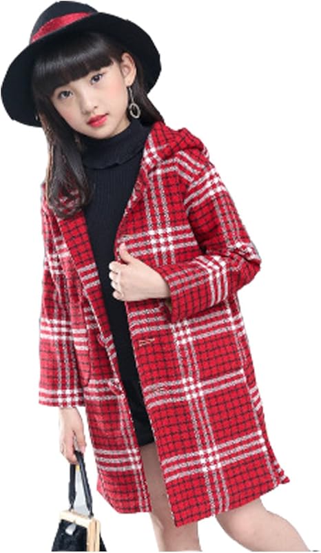 Lisa Pulster 子供コート 女の子 秋 冬 春 キッズコート フード付き チェック柄 ジャケット アウター 防寒 中綿ジャケット ロング丈 ダッフルコート 中綿コート ガールズ コート ジャケット 通販 Amazon