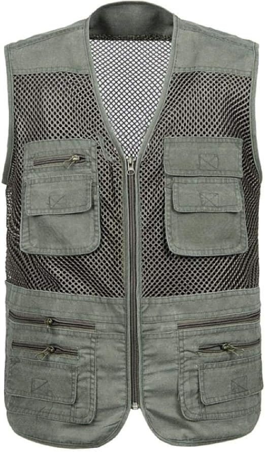 Gilet Utility Uomo Con Tasche - Per Pesca, Caccia, Fotografia E Attivit&agrave; Outdoor