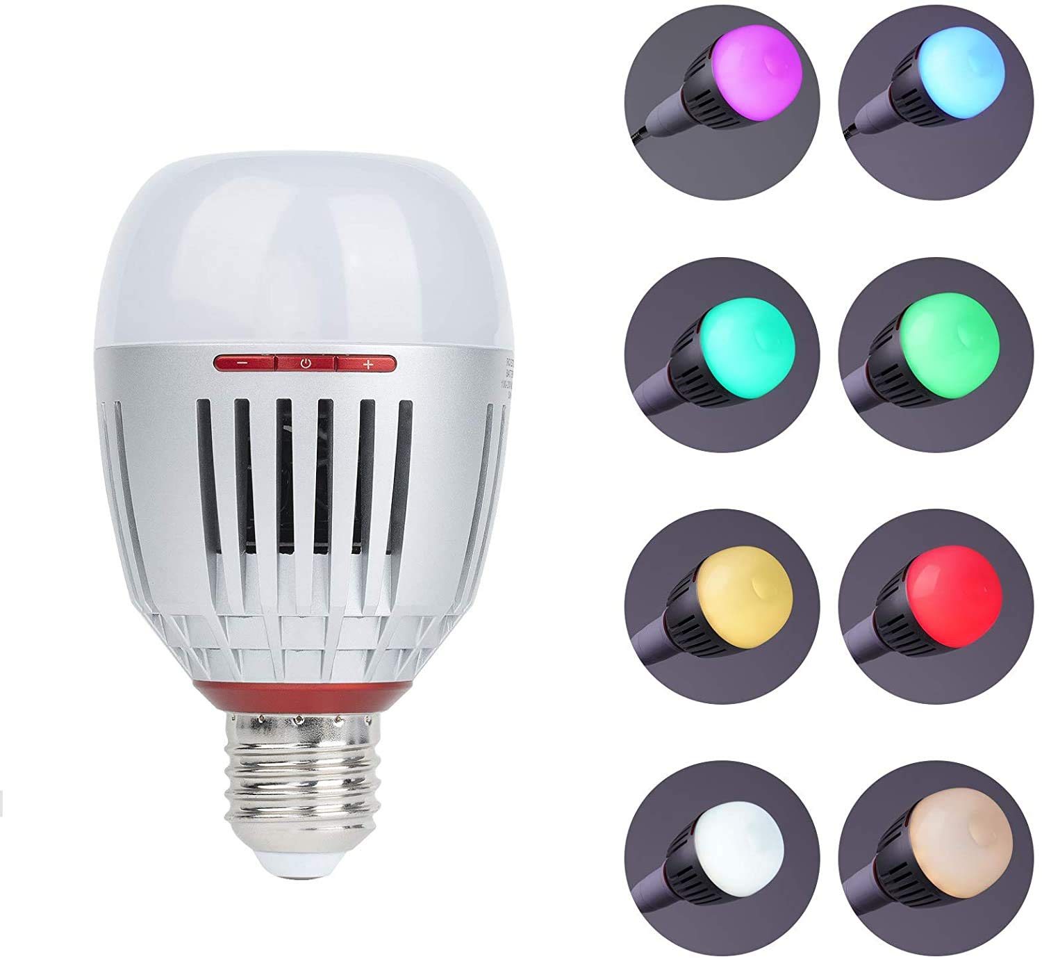 US Stock Aputure Accent B7C 7W RGBWW LED Smart Bulb with E26/E27 Socket,TLCI 96+ CRI 95+ 2,000K-10,000K,Built-in Battery/AC Power