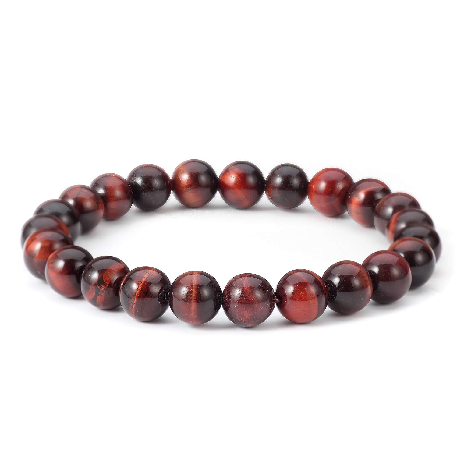 Thajaling 6 MM Red Tiger's Eye Bracelet Gemstone Beaded Energy Crystal Men Woman Elastic Bracelet Jewelry Gift