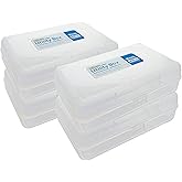 BAZIC PRODUCTS Plastic Pencil Case, Ruler Length Large Utility Storage Box, Multi Purpose Organizer & Supply Holder, Clear Box Design, Ideal for School, Office & Craft Use, 4-Pack
