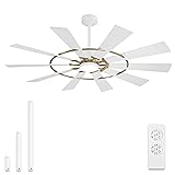 WINGBO 84" Windmill Ceiling Fan with Lights, 3