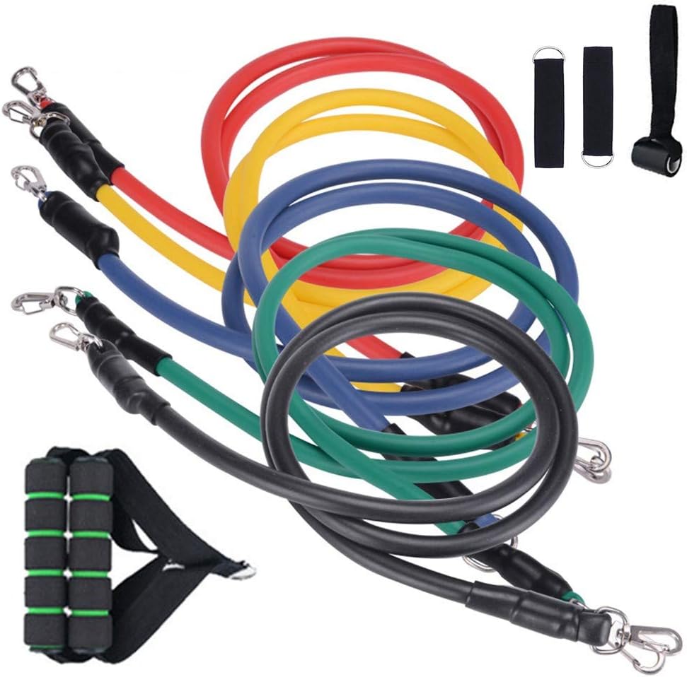 MDQ Fitness Rally Pulling Rope 11 Piece Set Legs Workout Exercise Resistance Bands for Hfome Gym Equipment Exercises Elastic Band