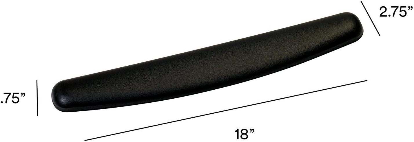 3M Gel Wrist Rest for Keyboards, Soothing Gel Comfort with Durable, Easy to Clean Leatherette Cover, Antimicrobial Product Protection, 18", Black (WR309LE) : Computing Wrist Rests : Office Products