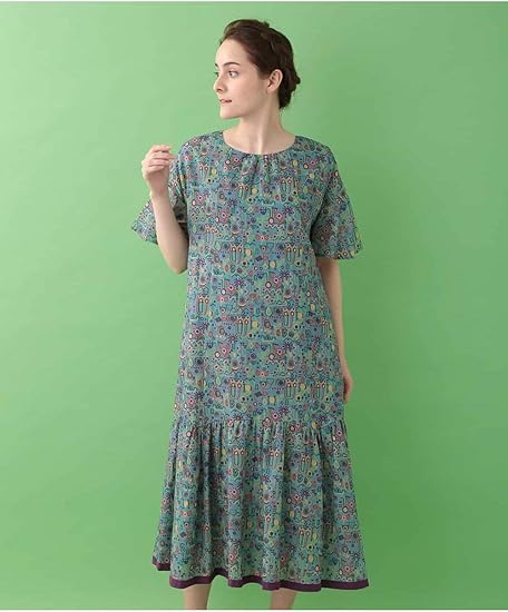 Amazon ホコモモラ Jocomomola Carnaval De Rio プリントワンピース ライトブルー M ワンピース チュニック 通販