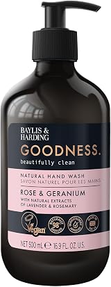 Baylis & Harding Goodness Rose & Geranium Hand Wash 500 ml Pack of 3 view 2