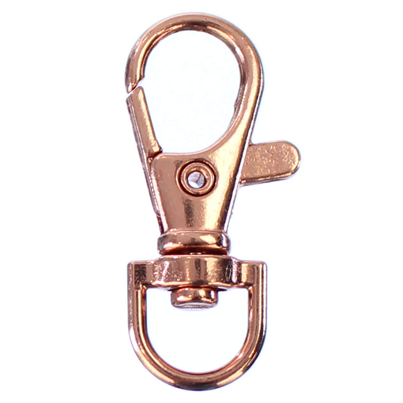 50 Pack - CleverDelights 1.5" Swivel Lobster Clasps - Rose Gold Color - for Lanyards, Keys, and Jewelry - Bulk