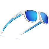 DEAFRAIN Kids Polarized Sunglasses for Boys Girls TPEE Flexible Frame Sports Baseball Running Cycling Glasses for Age 5-12