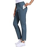 Hiverlay Womens Golf Pants Stretch Work Ankle Pants with Pockets Quick Dry Straight Business Casual Hiking Pants
