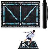 ENERACES Soccer Training Mat with Video Guide & Grip Socks - 47"x32" Non-Slip Agility Footwork Mat for Home/Gym, Improve Ball Control/Speed (All Ages 5-65+)