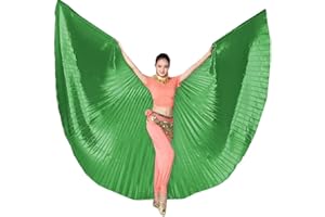 TMZAQH Women Professional Belly Dance Wings 360 Degree Angle Wings with Sticks and Bag.