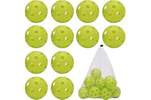 12PCS Baseball Practice Ball Hollow Plastic Softball Hockey Training Ball with Drawstring Pocket, for Indoor and Outdoor Base