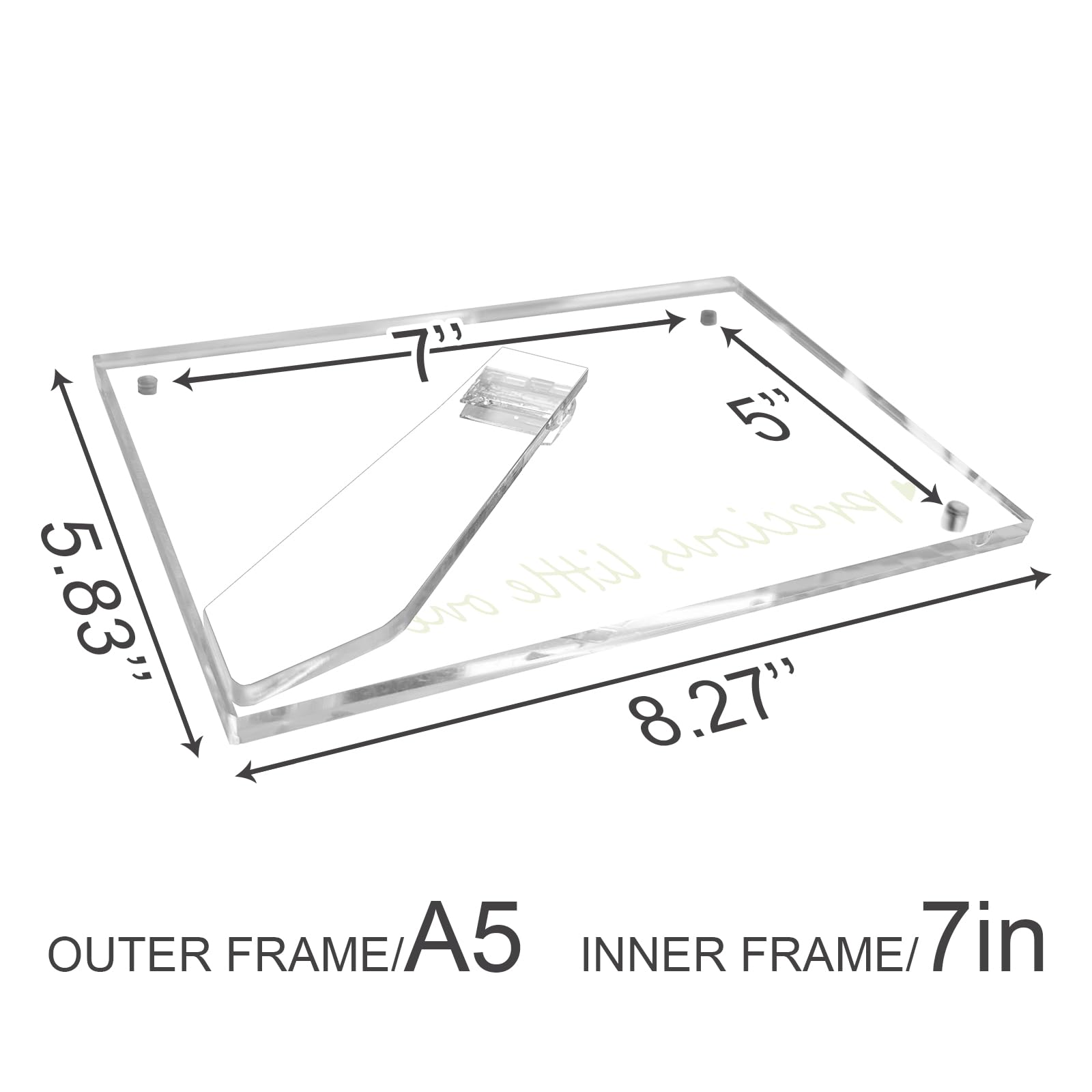 Zyeco A5 Magnetic Acrylic Ultrasound Picture Frame, Baby Keepsake for Baby Announcement, Birth Information, Baby shower, Expecting Mom to be Gifts