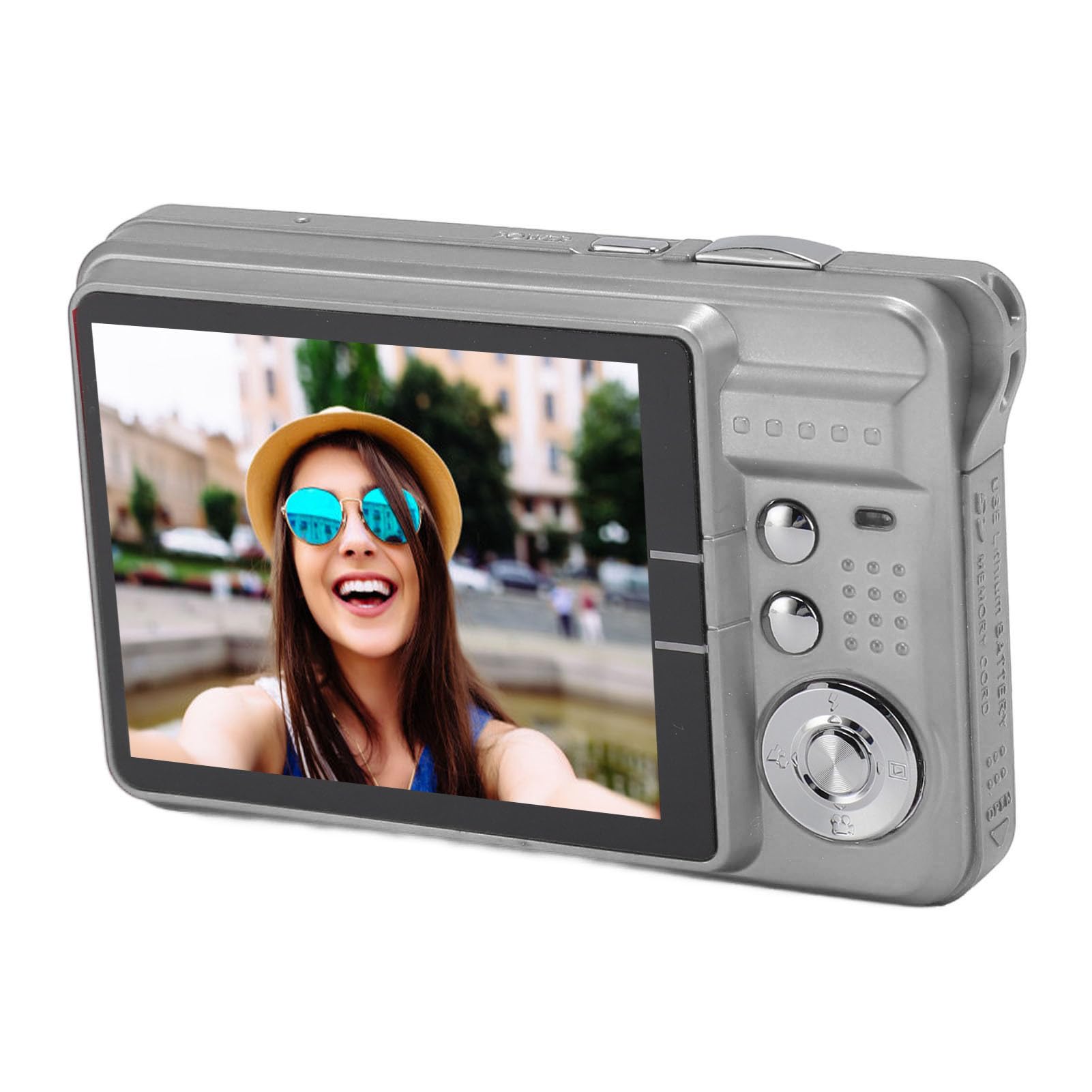 Anti Shake Digital Camera, FHD 48MP 4K Kids Camera Point and Shoot Camera with 8X Digital Zoom Autofocus Digital Camera Gifts for Kid Student Teen Girl Boy (Grey)