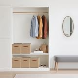 Amazing Tour 4 Pcs Cube Storage Boxes 27x27x27 Khaki Foldable Fabric view 2