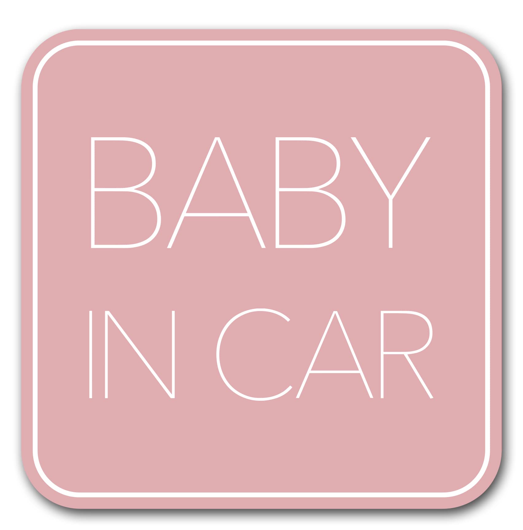 ベビーインカー マグネット【 シンプルデザイン】Baby in car 赤ちゃん乗っています Baby On Board ステッカー サイン ピンク (マグネット)商品画像