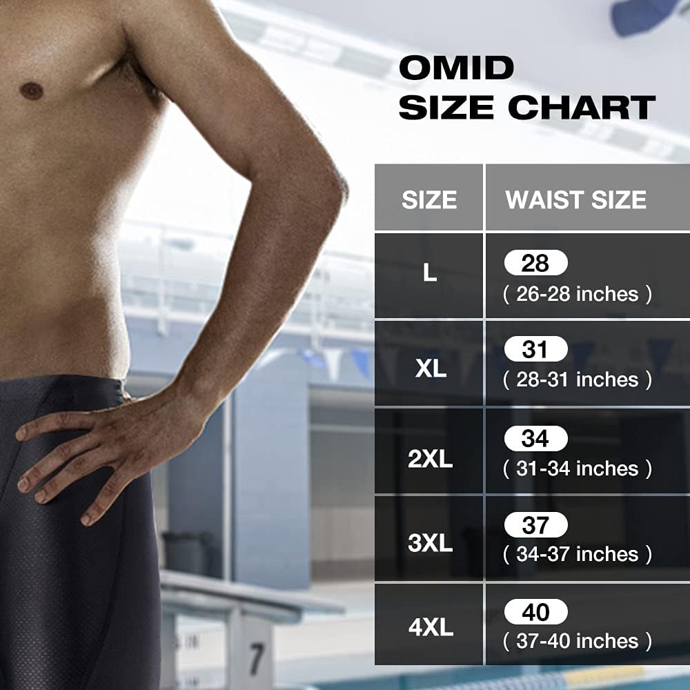 OMID Men's Swimming Jammers Endurance+ Quick Dry Swimsuit Solid Swim Jammers for Men: Clothing