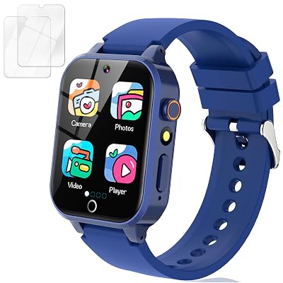 Vakzovy Smart Watch for Kids with 39 Puzzle Games HD Camera MP3 Player Audiobook Video Pedometer Habit Tracking Learn Card Flashlight Kids Smart Watch Boys Gift for 5-12 Year Old Boys Toys