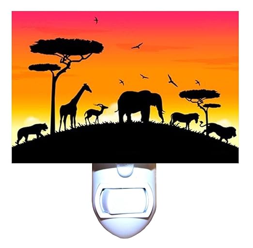 Wildlife Sunset Night Light Home Garden Lamps Lighting