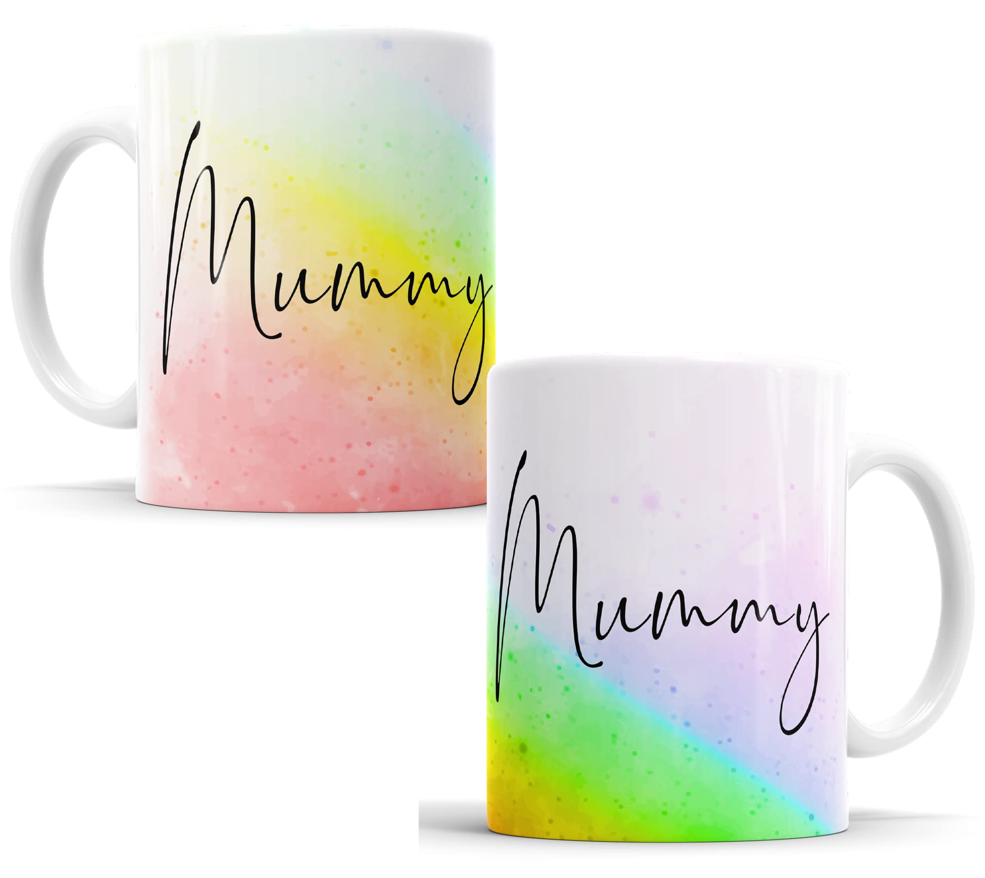 Faithful Prints Mummy and Mummy Watercolour Mugs for New Parents Mum and Mum, Mother, Lesbian Parents, LGBT, Gift, Present (Mummy & Mummy Set)