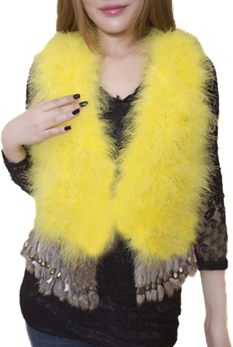 Women's Winter Vest Real Feather Waistcoat Sleeveless Coat with Tassels