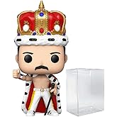 POP Queen - Freddie [Mercury] King Funko Pop! Vinyl Figure (Bundled with Compatible Pop Box Protector Case), Multicolor, 3.75 inches