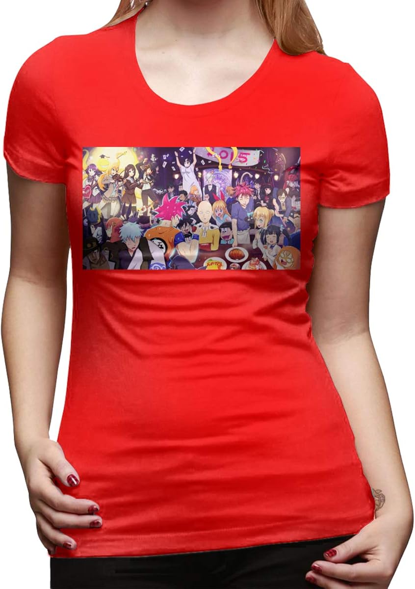 Honshang New Year's Party Anime Tee T-Shirts for Womens