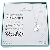 Yorkshire Terrier Charm Necklace in Sterling Silver | 18" Cable Chain | Dog Mama Gift | Yorkie Charm | Dog's Best Friend