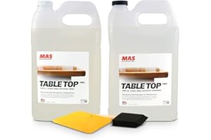 MAS Epoxies Table Top Pro Epoxy Kit, 2-Gallon, (1-Gal Part A + 1-Gal Part B) Crystal Clear Resin Casting for DIY Arts, Crafts, Countertops, Wood Tables, Tabletops, Bar Tops