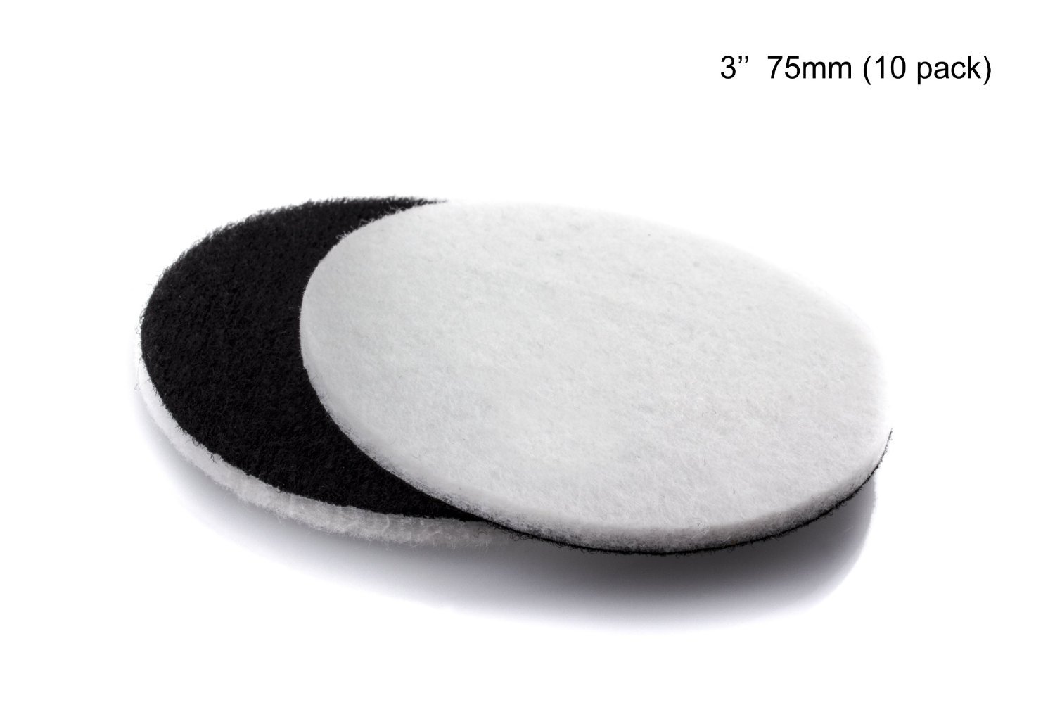 GP11007 Felt Polishing Pad Set for Polishing Glass, Plastic, Metal, Marble/Diameter 3 inch/Pack of 10 Pads