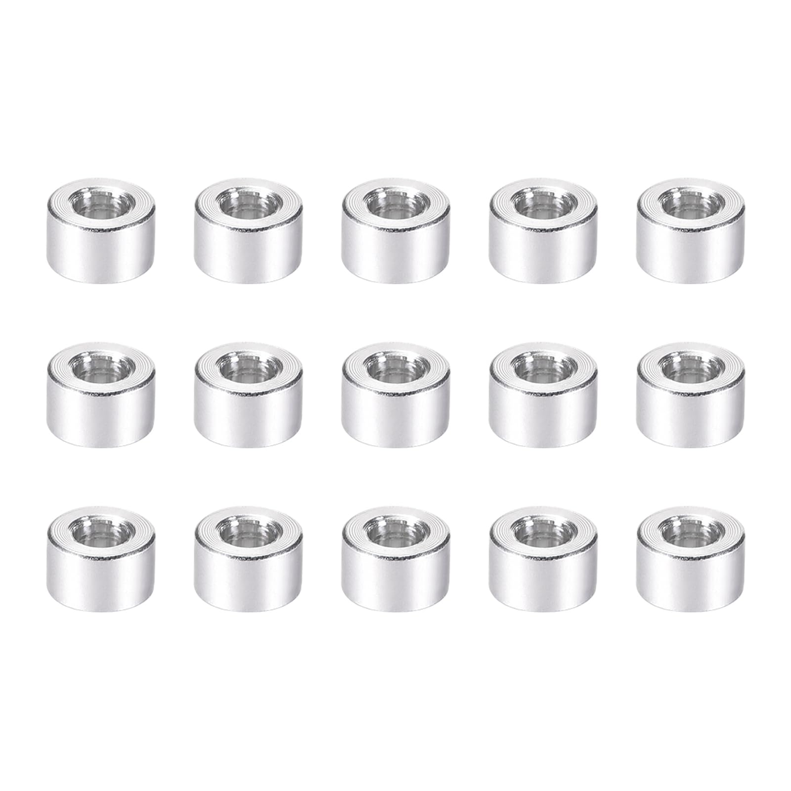 YOKIVE 15 Pcs Standoff Spacer, Aluminum Round Straight Spacer | Prevent Joint Deformation, Great for Robot, Drone (Silver, 3.1x6x3mm)