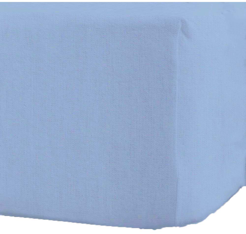R&Z 100% Brushed Cotton Thermal Flanellete Fitted Sheet In All UK Sizes/Pillow Pair Case (Blue, King)