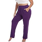 LIGHTBACK Women's Plus Size Joggers Pants Loose Comfy Sweatpants Casual Lounge Yoga Pants Drawstring with Pockets