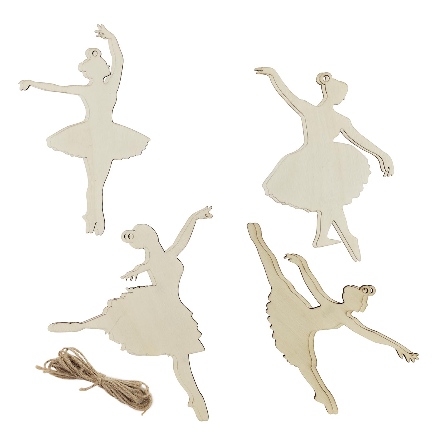 View 1 of 20 Pack 6 Inch Wood Silhouette Ballerina Crafts Unfinished Wood Silhouette Ballerina Cutouts Wooden Silhouette Ballerina Hanging Ornaments DIY for Home Party Decoration Craft Project