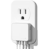 Nekmit Flat USB Wall Charger, 65W GaN Fast Charging USB C Charger Block, Dual USB Ports Wall Plug Power Adapter for iPhone 15 Pro Max/iPad Pro and More, White