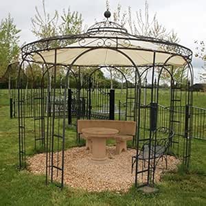 Pérgola, cenador, glorieta de rosas, glorieta de hierro, metal redondo