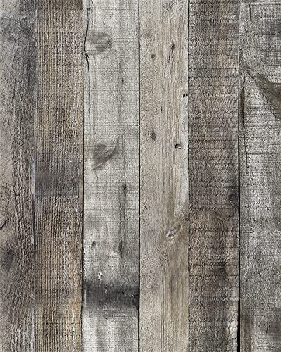 Livebor Grey Wood Wallpaper Peel and Stick Wallpaper Contact Paper 17.7inch x 118.1inch Shiplap Wood Peel and Stick Wallpaper Faux Wood Plank Wall Paper Barnwood Contact Paper Self Adhesive Decor