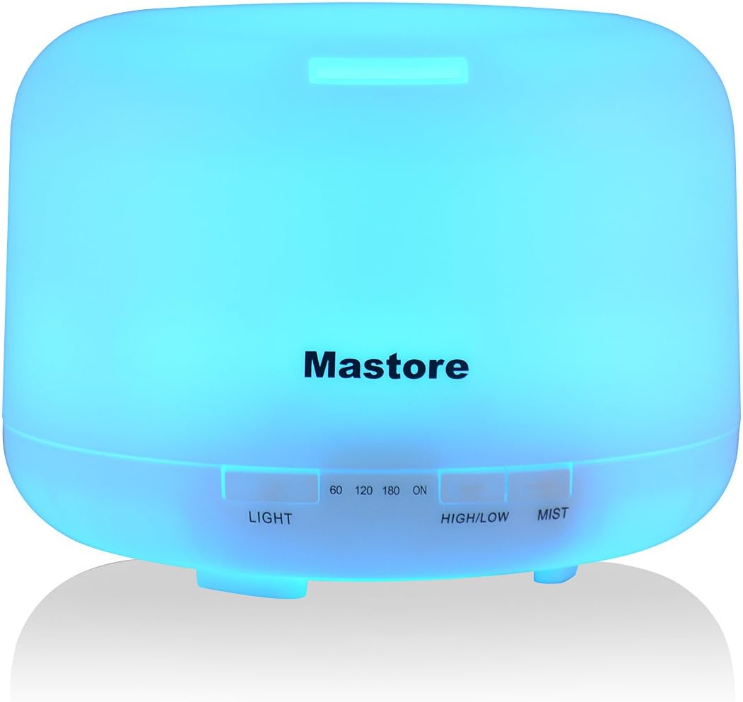 Essential Oil Diffuser Ultrasonic Cool Mist Aroma Humidifier with Waterless Auto Shut-off Mist Mode Adjustment and Color Changing LED Lights for Home, Bedroom, Office